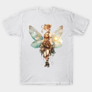 Watercolor Steampunk Fairy Girl #6 T-Shirt